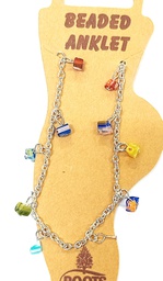 [ROC-ANK] Multi Stone Silver Anklet